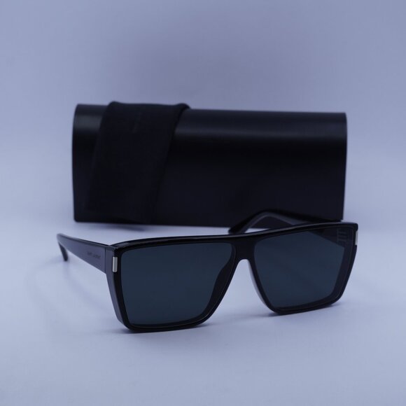 Saint Laurent SL 756 001 Square Sunglasses - Black/Grey - Picture 1 of 10